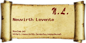 Neuvirth Levente névjegykártya